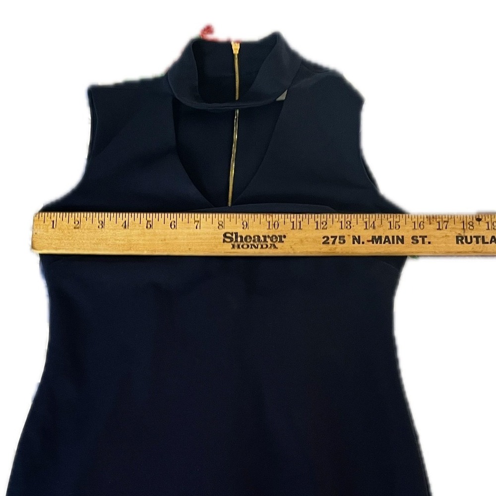 Calvin Klein Navy Sleeveless Mock Neck Sheath Dress - Women's Size 2 - Picture 3 of 11